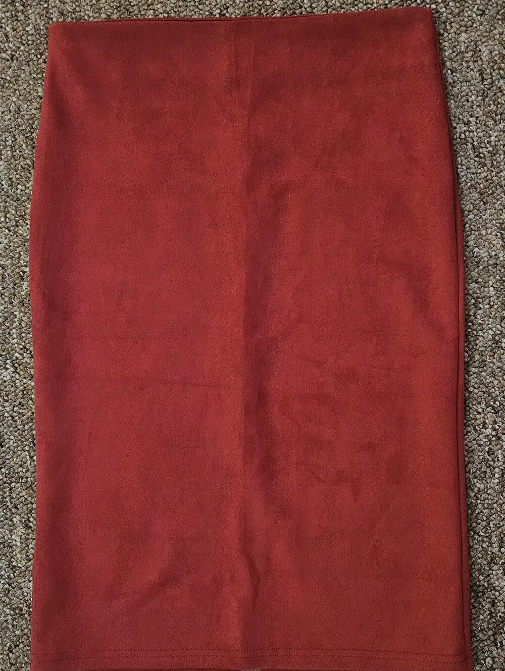 Women's Red Suede Pencil Skirt